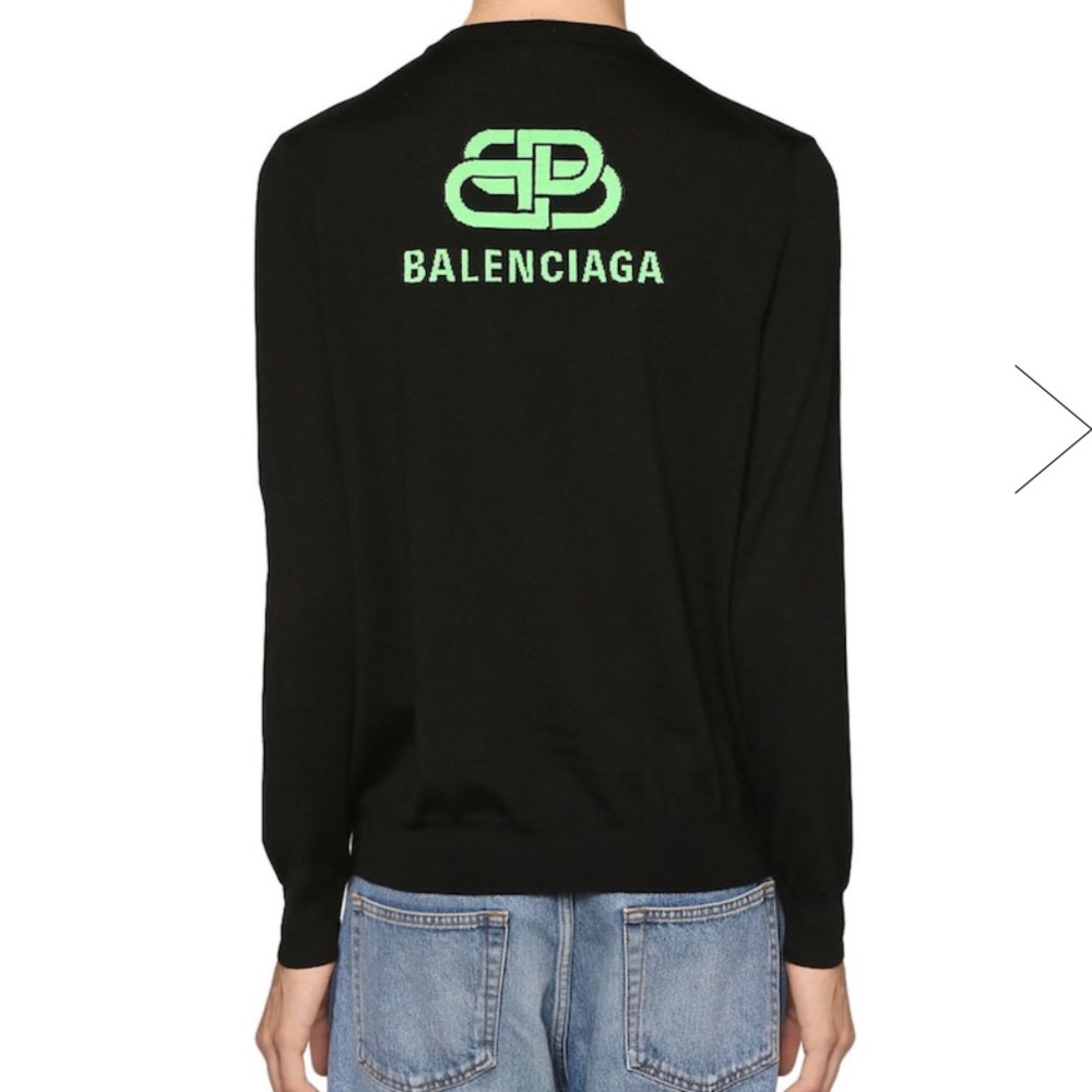 Balenciaga Mens Sweatshirt (S) Black/white